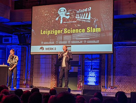 Der 17. Science Slam in der Werk 2 - Kulturfabrik Leipzig.